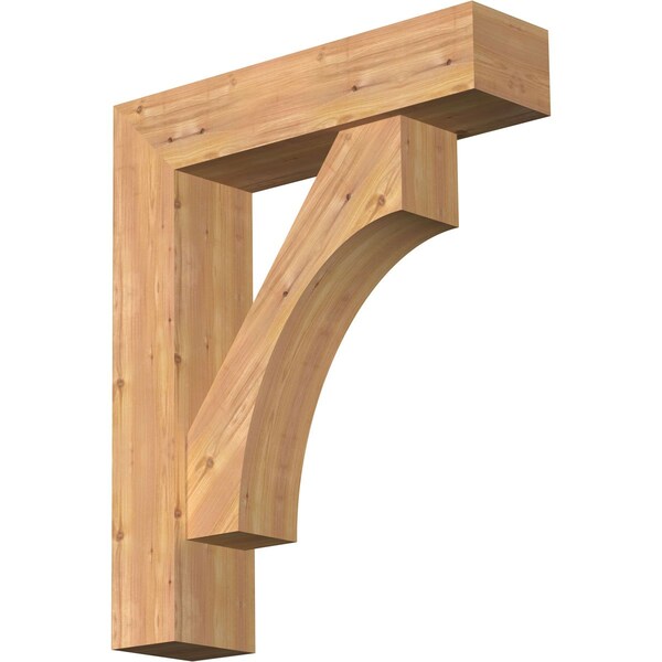 Ekena Millwork Westlake Block Smooth Bracket w/ Offset Brace, Western Red Cedar, 7 1/2"W x 30"D x 36"H BKT0806X30X36WTL05SWR - main